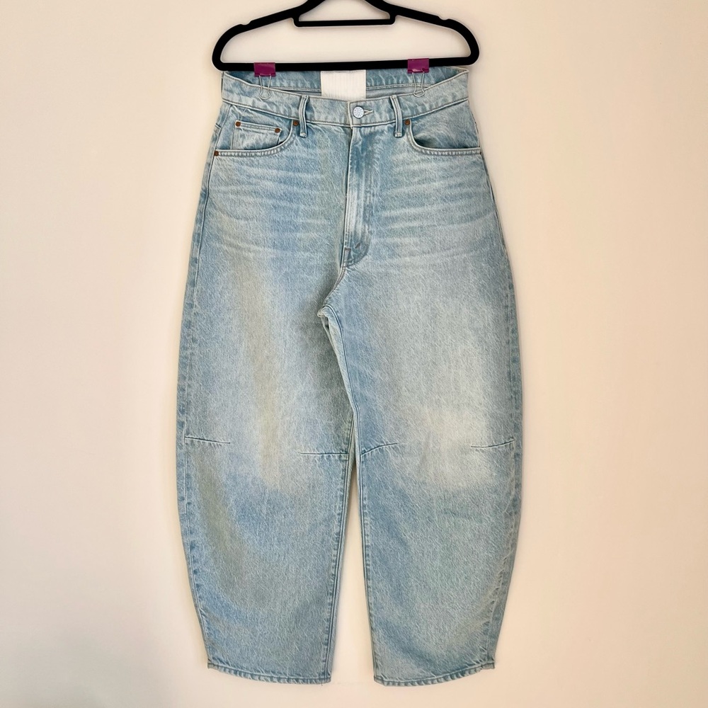 MOTHER SNACKS Pony Keg Ankle Barrel Leg Jeans High Rise Designer Denim